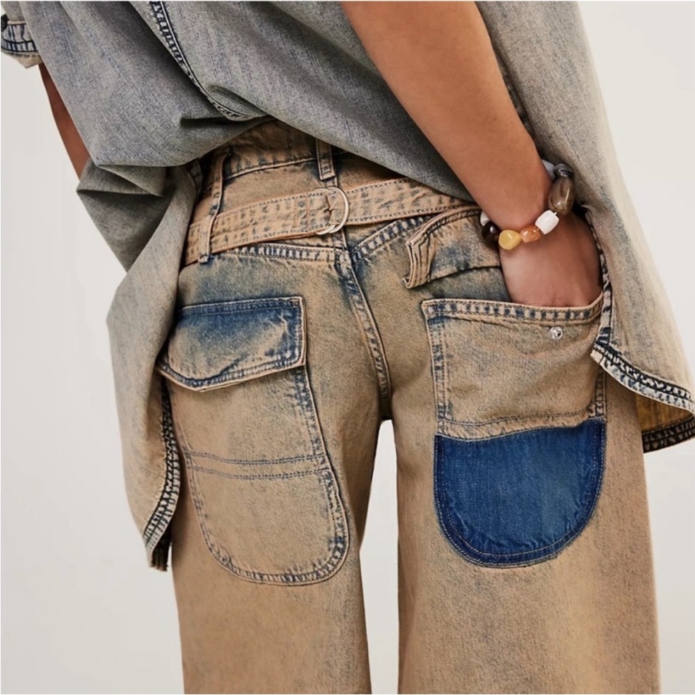 Free People WE THE FREE Waterfalls Baggy Wide Leg Jeans NEW - Picture 6 of 17